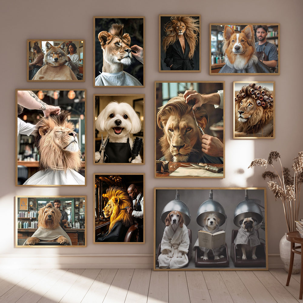 Home Barbershop - Funny Animal Salon Dog and Lion