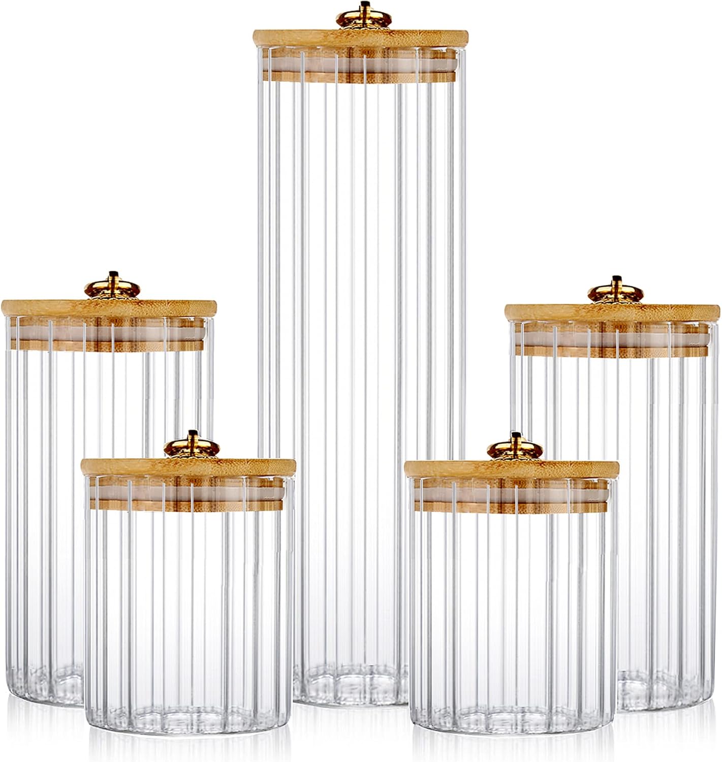 Home Bar And Kitchen - Glass Storage Jars Set of 5,