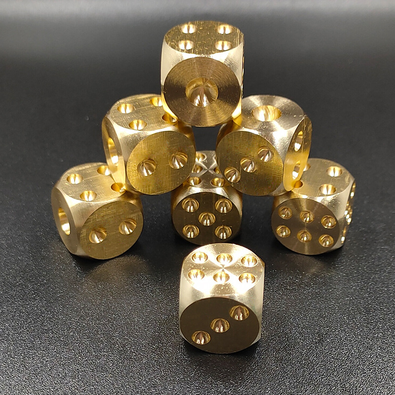 Home Bar Setup - 1.3/1.5 cm Metal Solid Brass Dice
