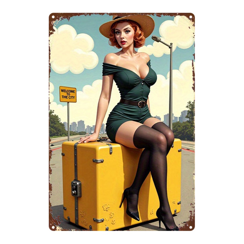 Vintage Beauty with Suitcase M - Home Bar And Kitchen のレビューと価格