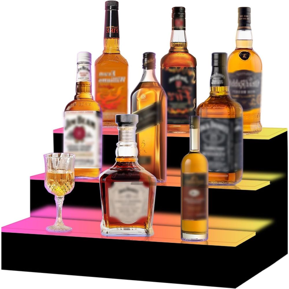 16 Inch 3 Step LED Lighted Liq - Home Bar Shelves のレビューと価格