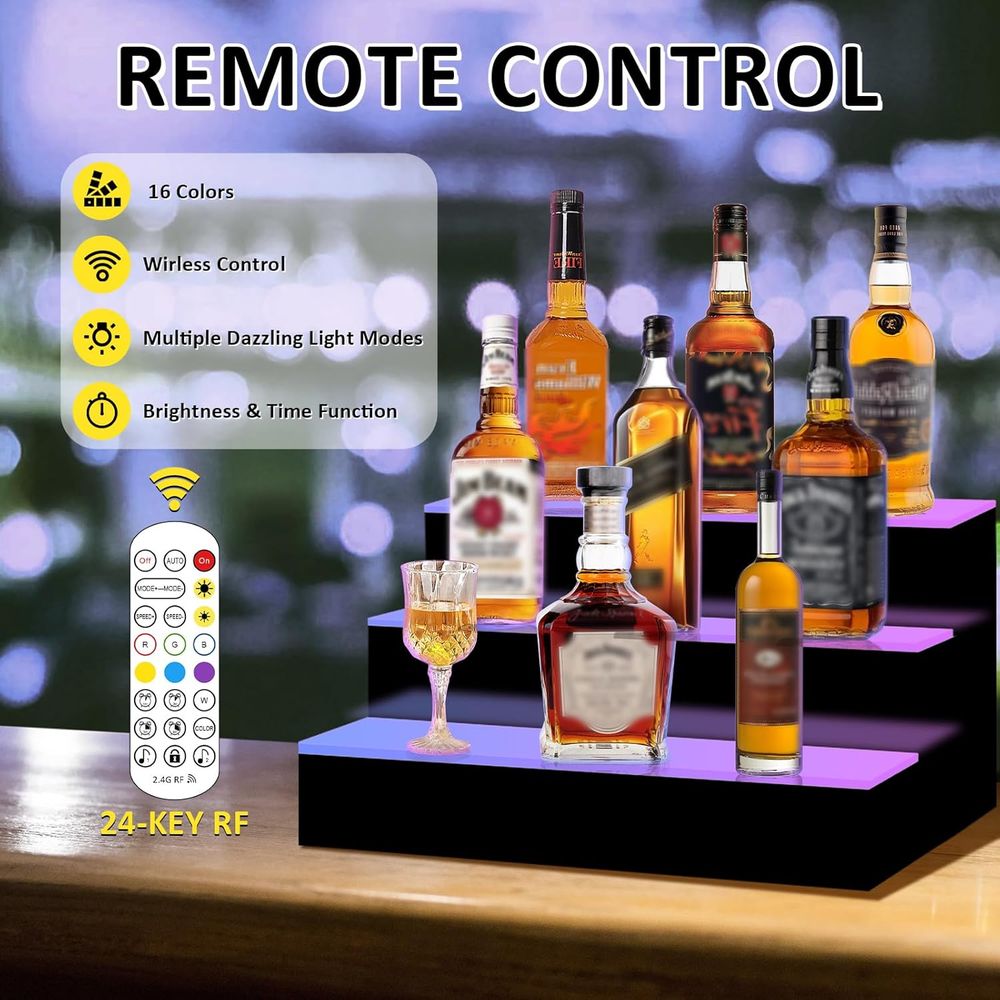 16 Inch 3 Step LED Lighted Liq - Home Bar Shelves のレビューと価格
