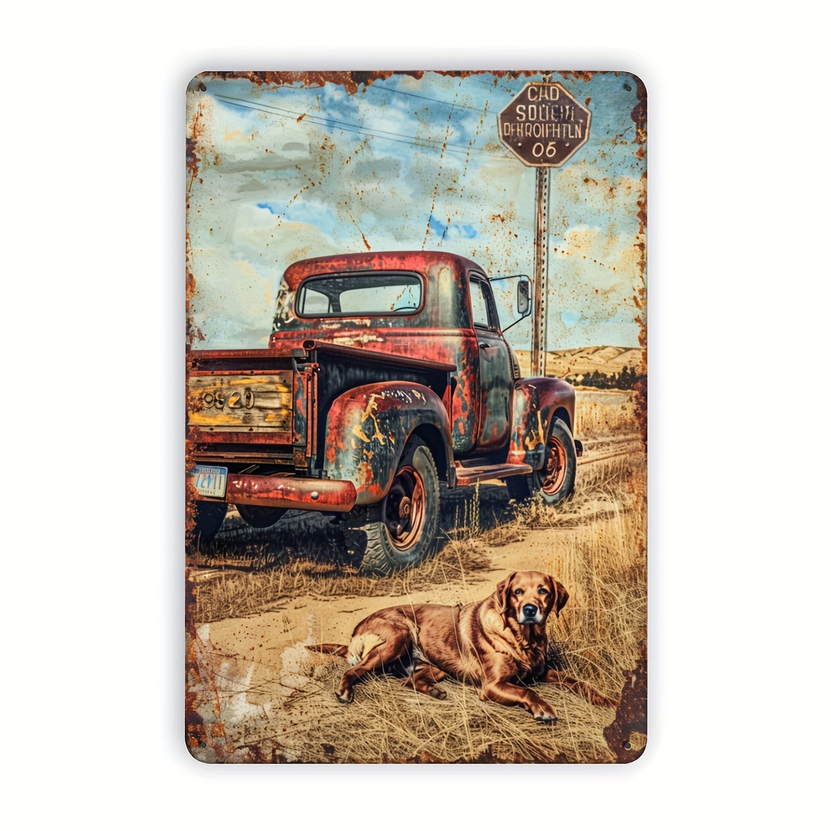 Vintage Truck and Dog Metal Ti - Home Bar And Restaurant のレビューと価格