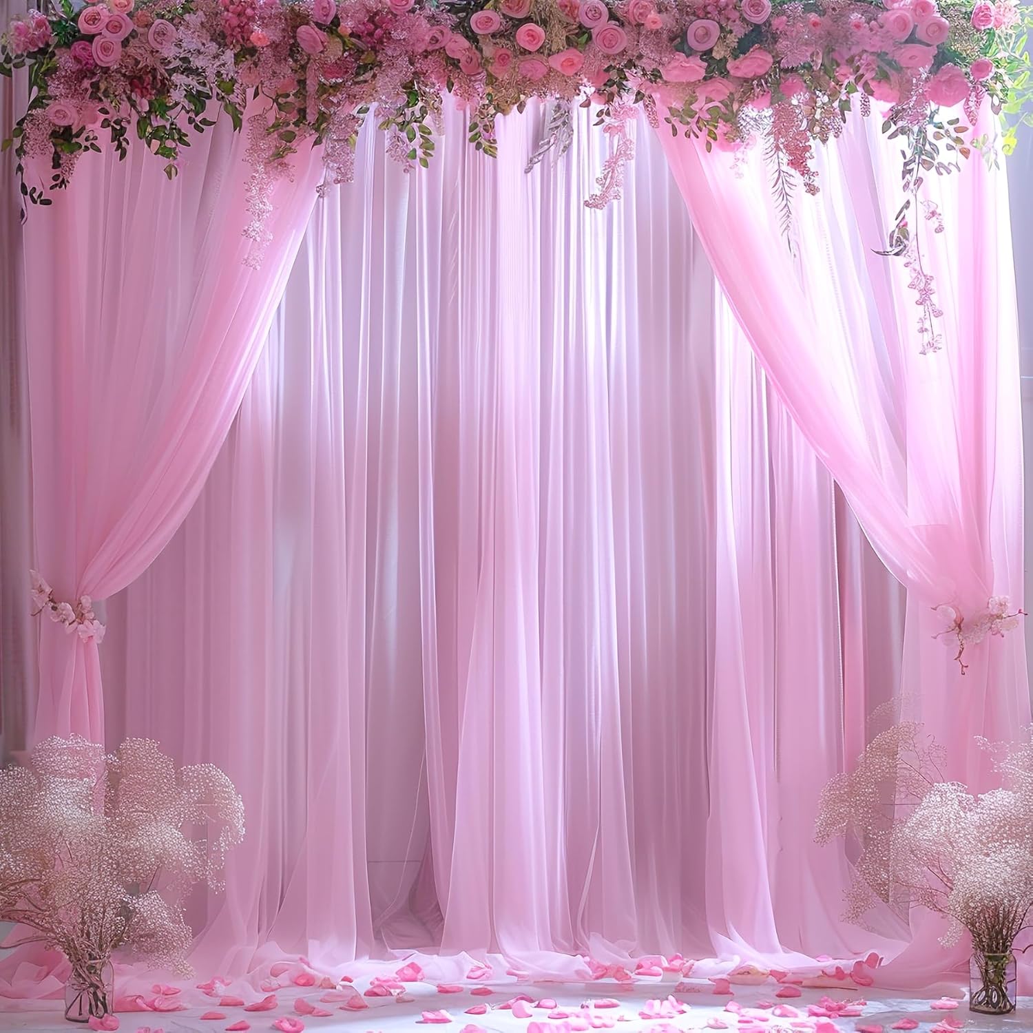 Pink Tulle Backdrop Curtain fo - Home Bargains のレビューと価格