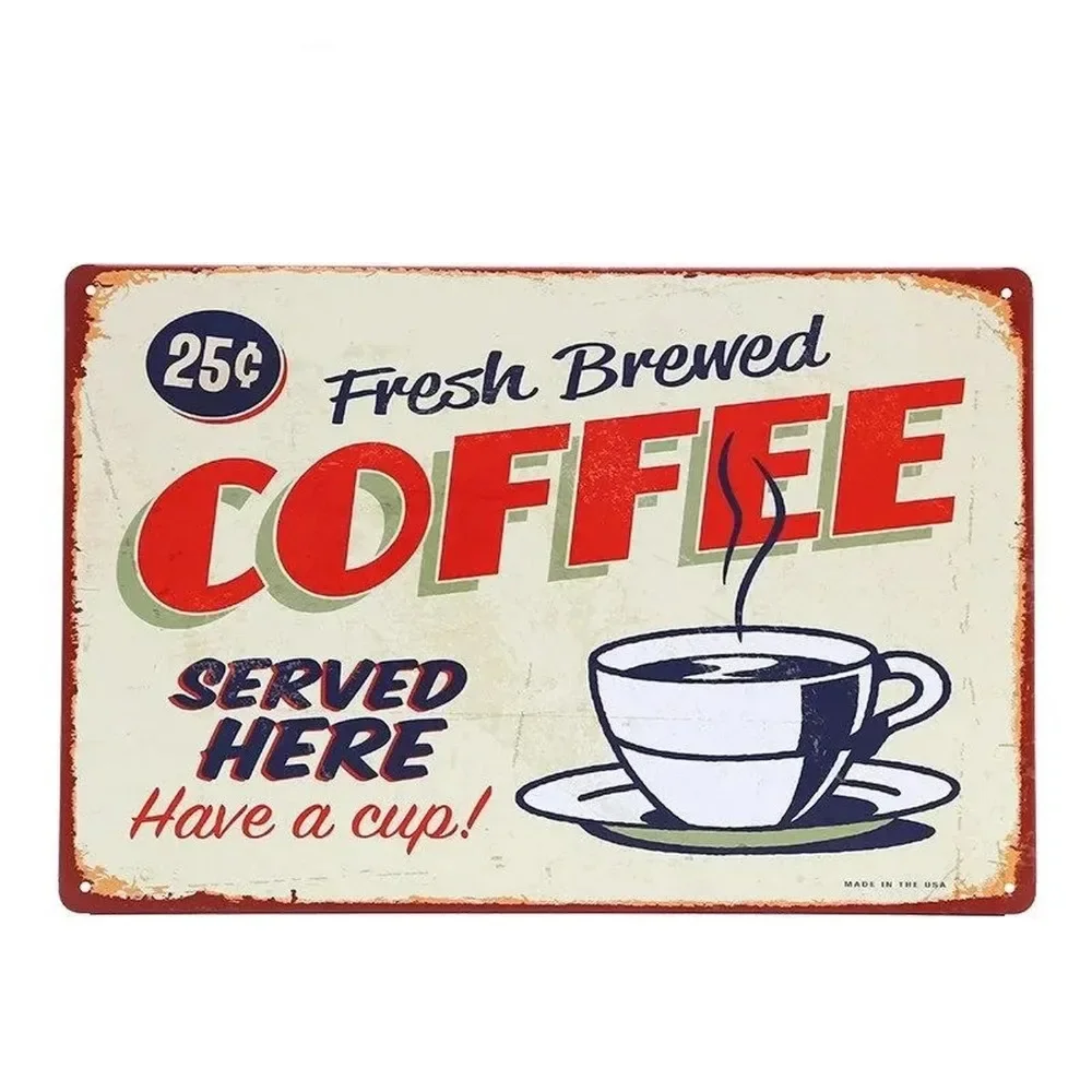 Plaque Metal Signs Drink Coffe - Home Bar And Coffee のレビューと価格