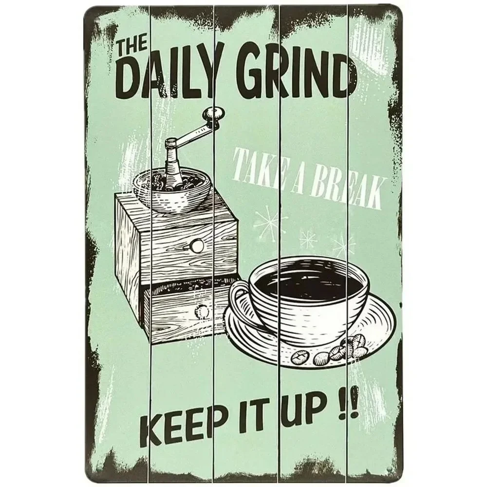 Plaque Metal Signs Drink Coffe - Home Bar And Coffee のレビューと価格