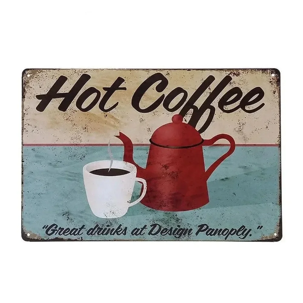 Plaque Metal Signs Drink Coffe - Home Bar And Coffee のレビューと価格