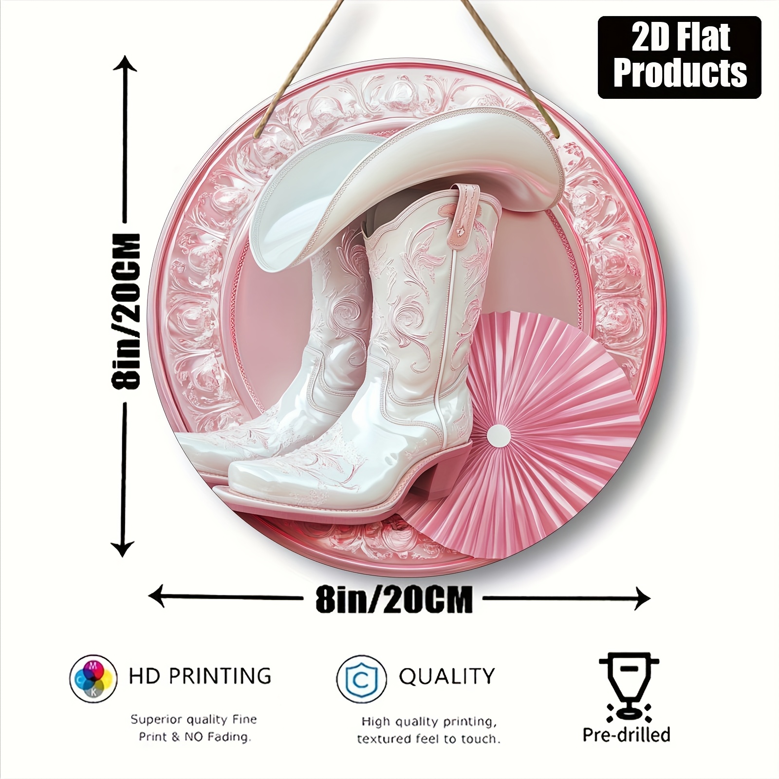 2D Metal Sign, Pink Cowboy Boo - Home Bar And Coffee のレビューと価格