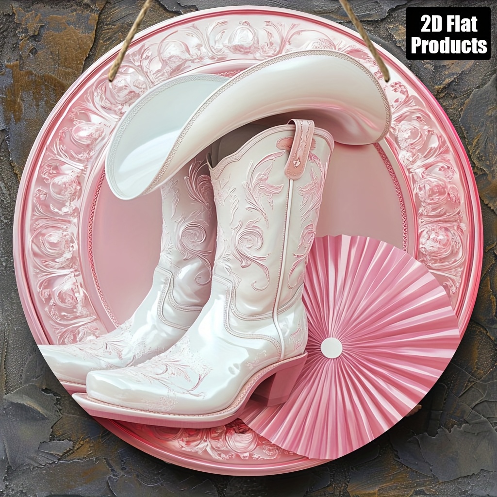 2D Metal Sign, Pink Cowboy Boo - Home Bar And Coffee のレビューと価格
