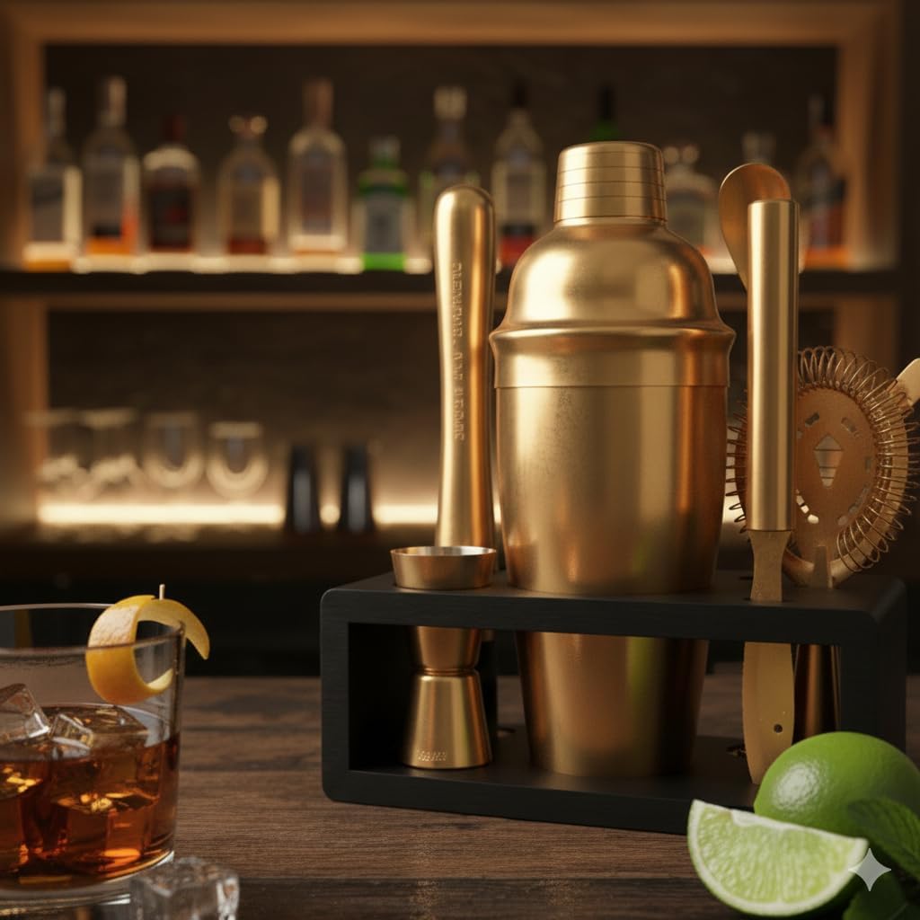 Antique Gold Cocktail Shaker S - Cocktail Recipe Book のレビューと価格