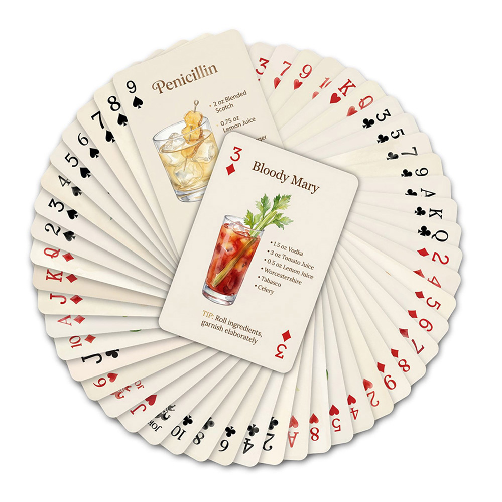 54pcs Cocktail Recipes Playing - Cocktail Recipe Book のレビューと価格
