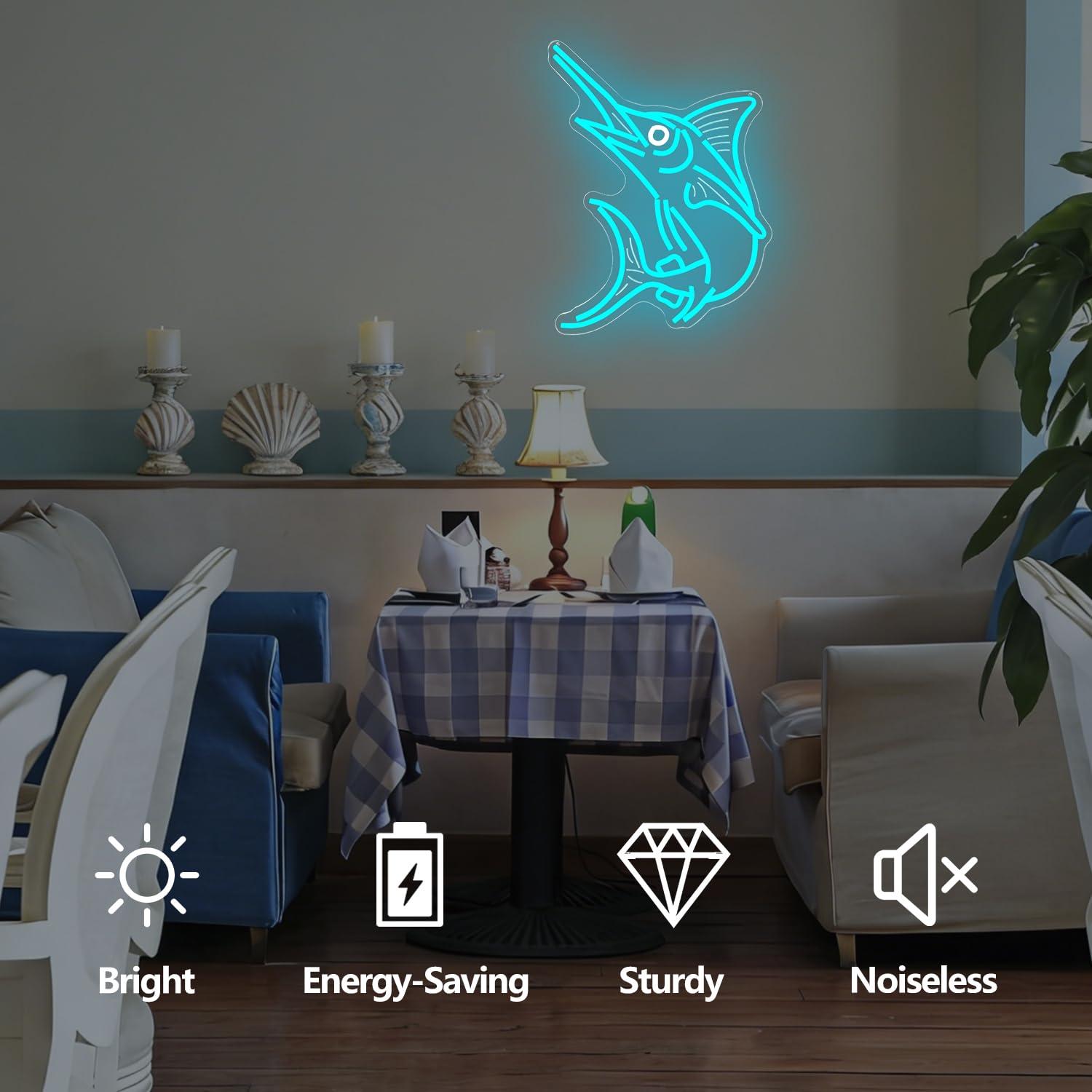 Marlin Fish Neon Sign Deep Sea - Home Bar And Restaurant のレビューと価格