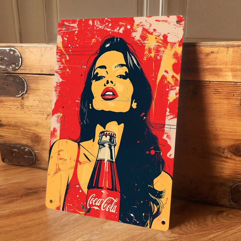 1PC 2D flat vintage Coca Cola  - Home Bar And Coffee のレビューと価格
