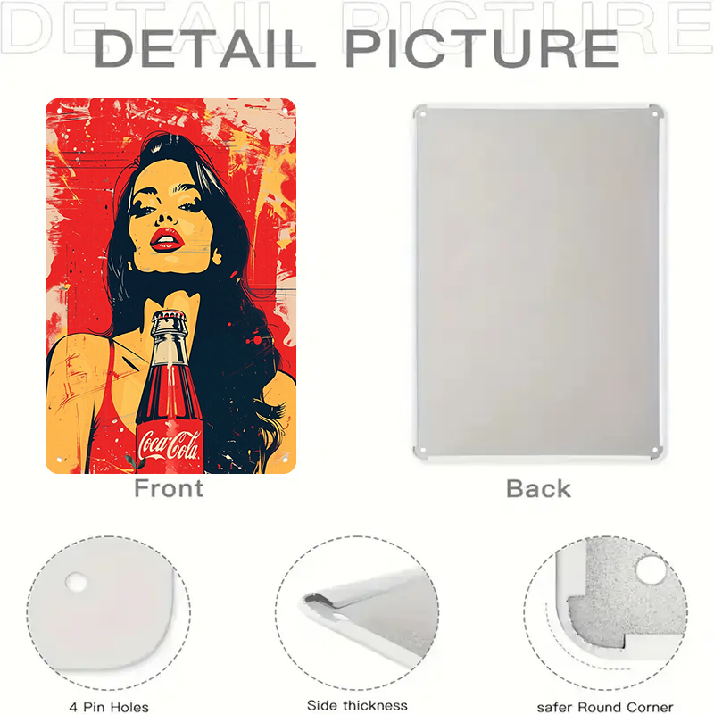 1PC 2D flat vintage Coca Cola  - Home Bar And Coffee のレビューと価格
