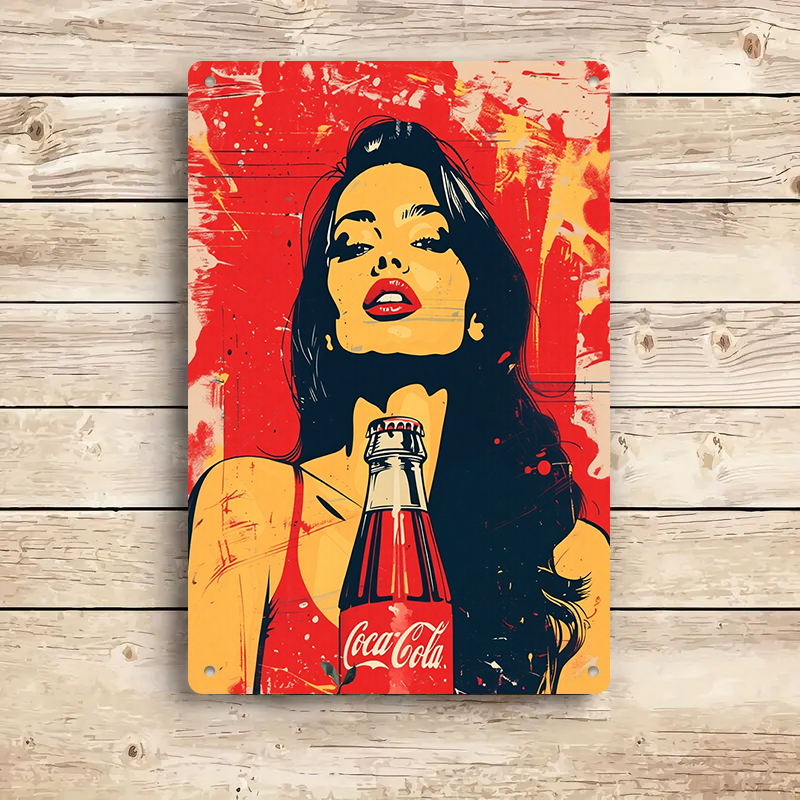 1PC 2D flat vintage Coca Cola  - Home Bar And Coffee のレビューと価格