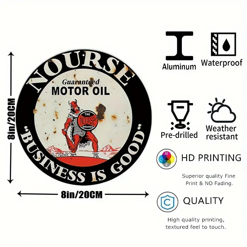 Vintage Motor Oil Sign Round M - Home Bar And Restaurant のレビューと価格