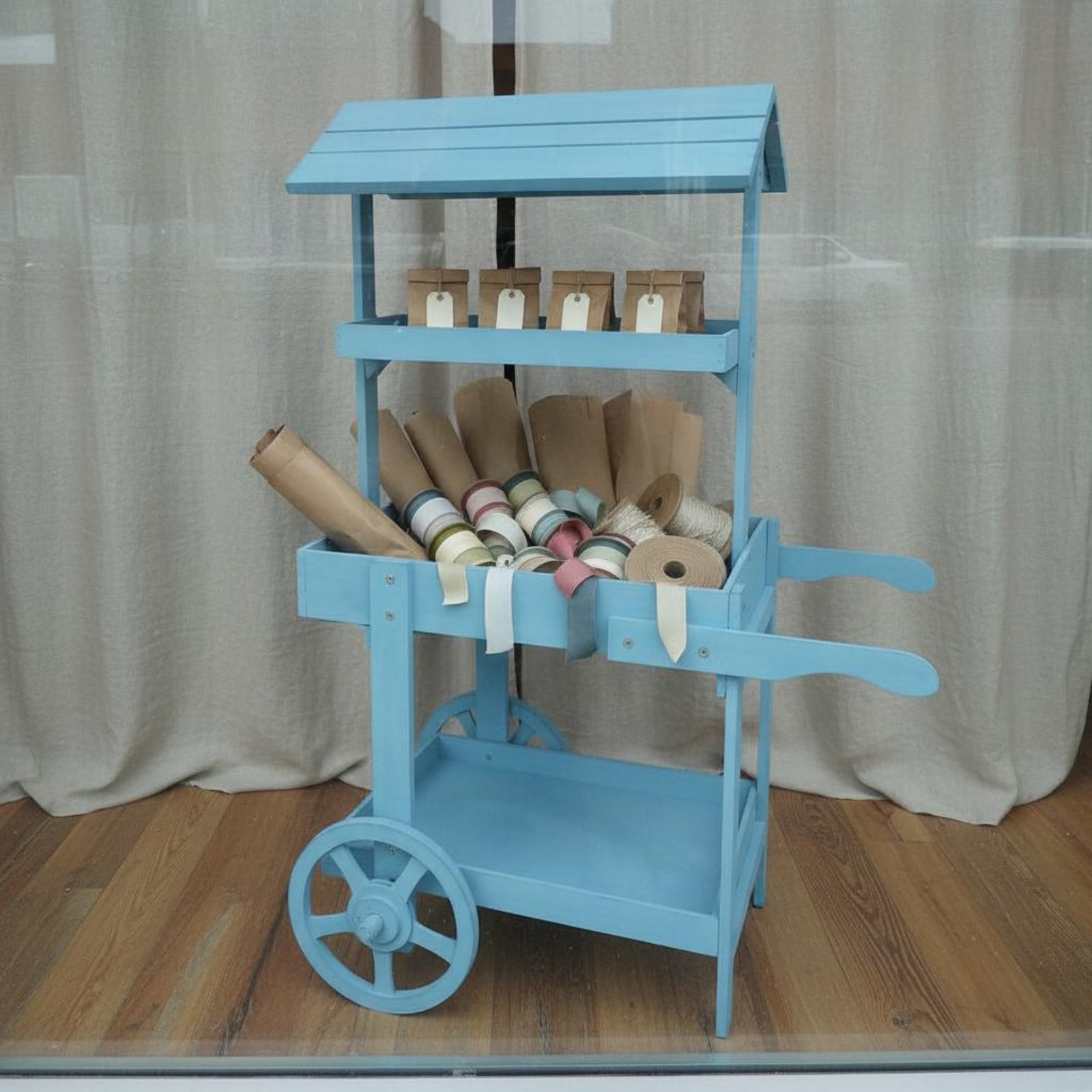 Rustic Display Trolley Wheeled - Home Bar Shelf のレビューと価格