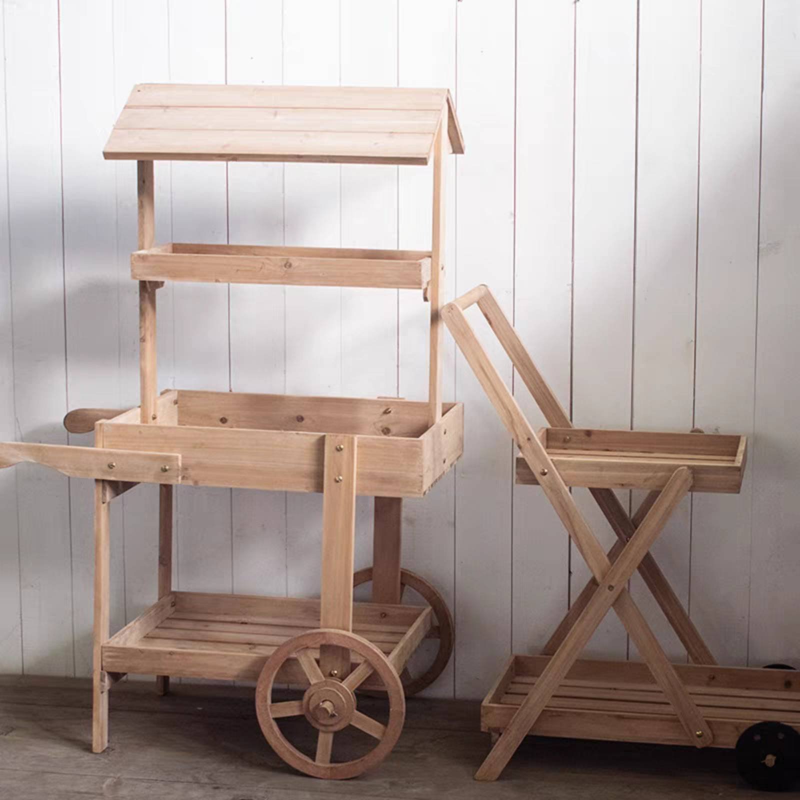 Rustic Display Trolley Wheeled - Home Bar Shelf のレビューと価格