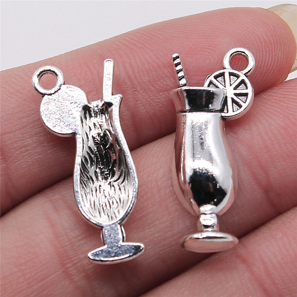4pcs 12x28mm Antique Silver Co - Old Fashioned Glass のレビューと価格