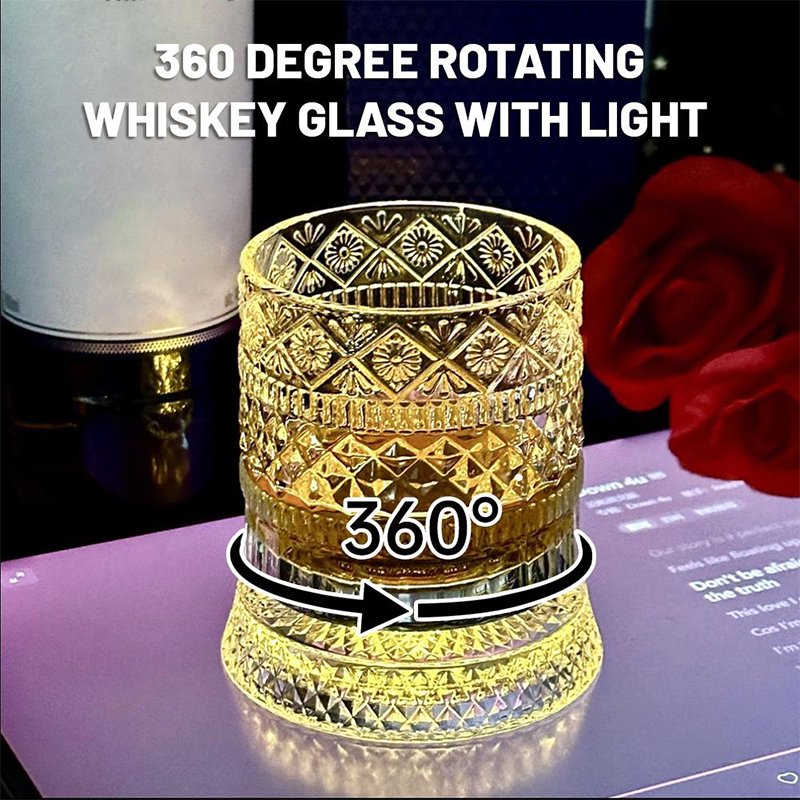 360° Rotating Whiskey Glass wi - Old Fashioned Glass のレビューと価格