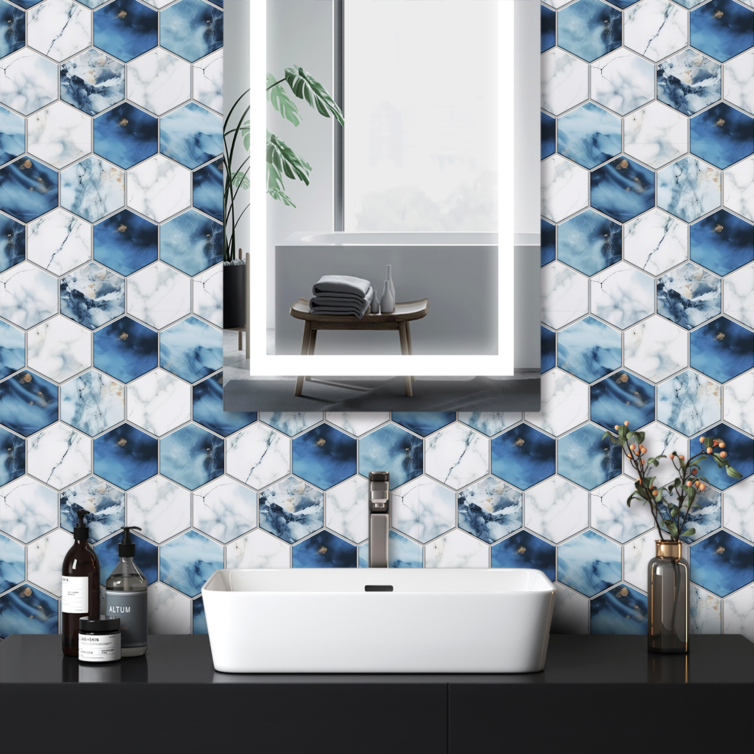 5 Styles Flat Hexagon Marble E - Home Bar Sink のレビューと価格