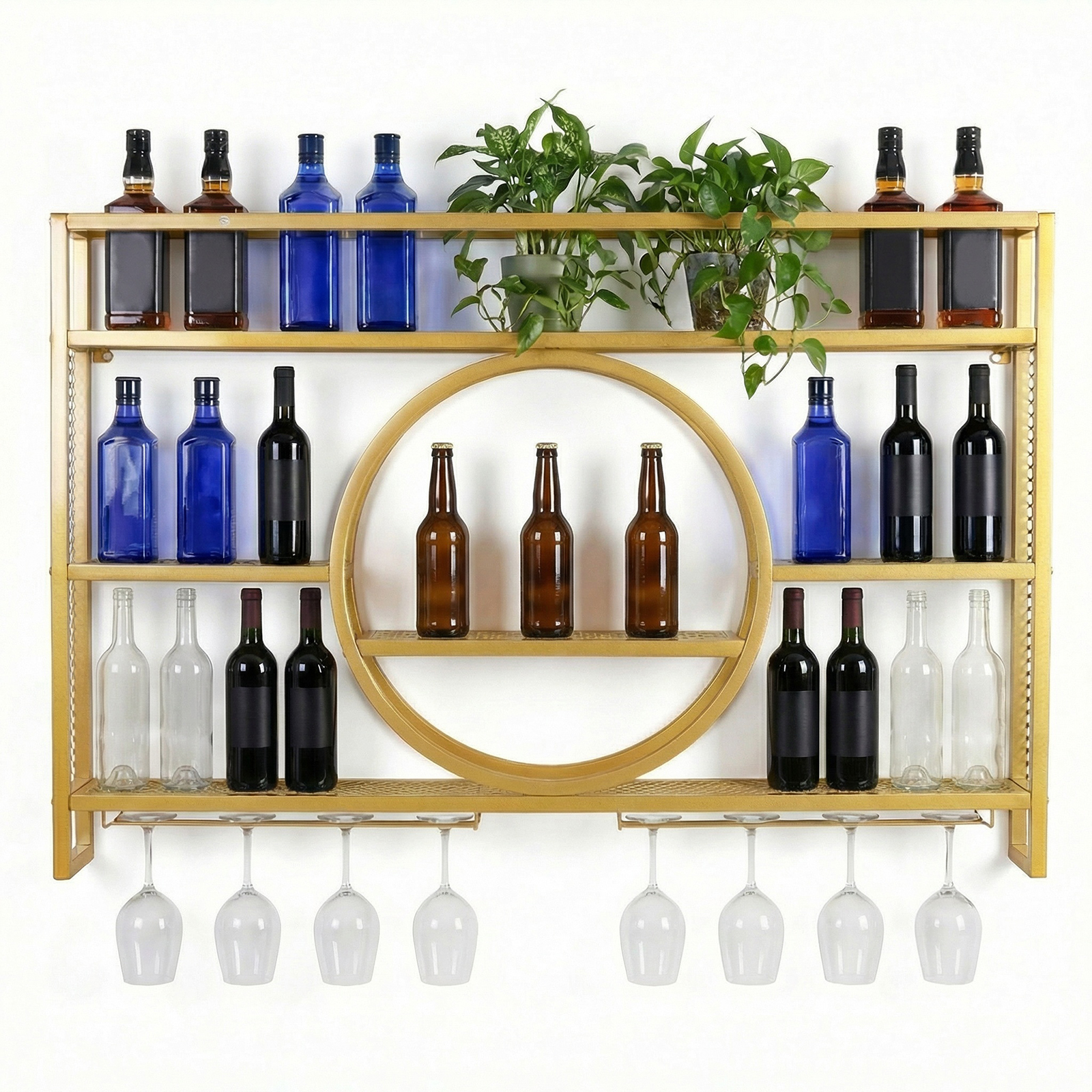 Wine Glass Rack Floating Bar S - Home Bar Shelf のレビューと価格