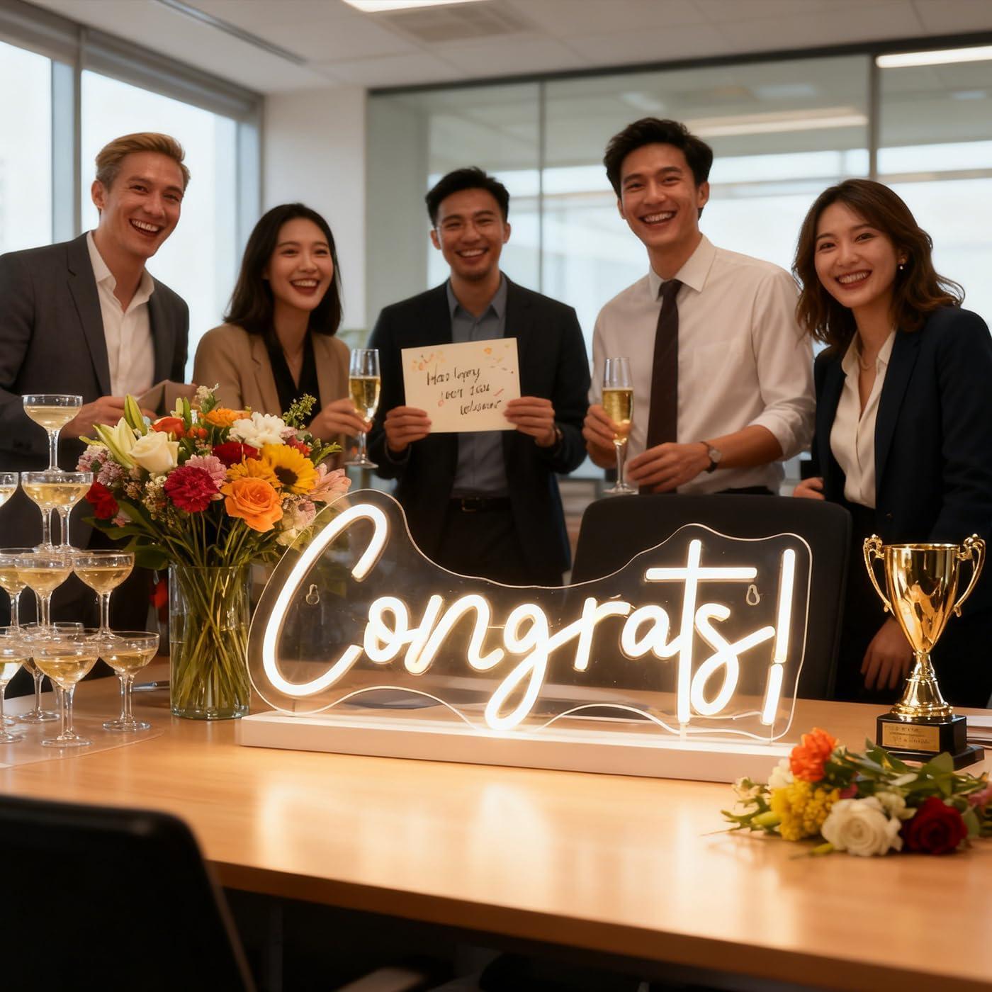 Congrats Neon Sign LED Word Li - Home Bar Signs のレビューと価格