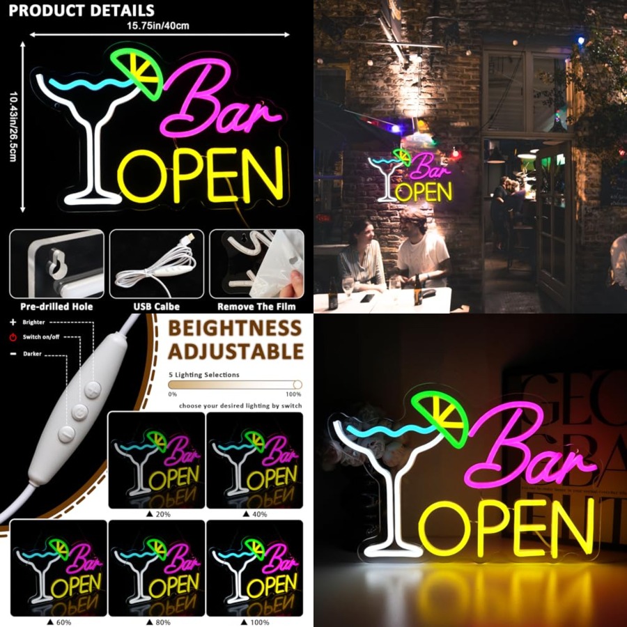 Sign for Business, Neon Open S - Home Bar Signs のレビューと価格
