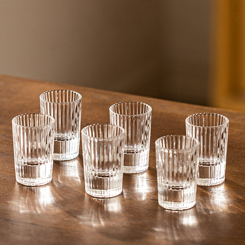 6pcs Set 20ml Striped Foreign  - Old Fashioned Glass のレビューと価格