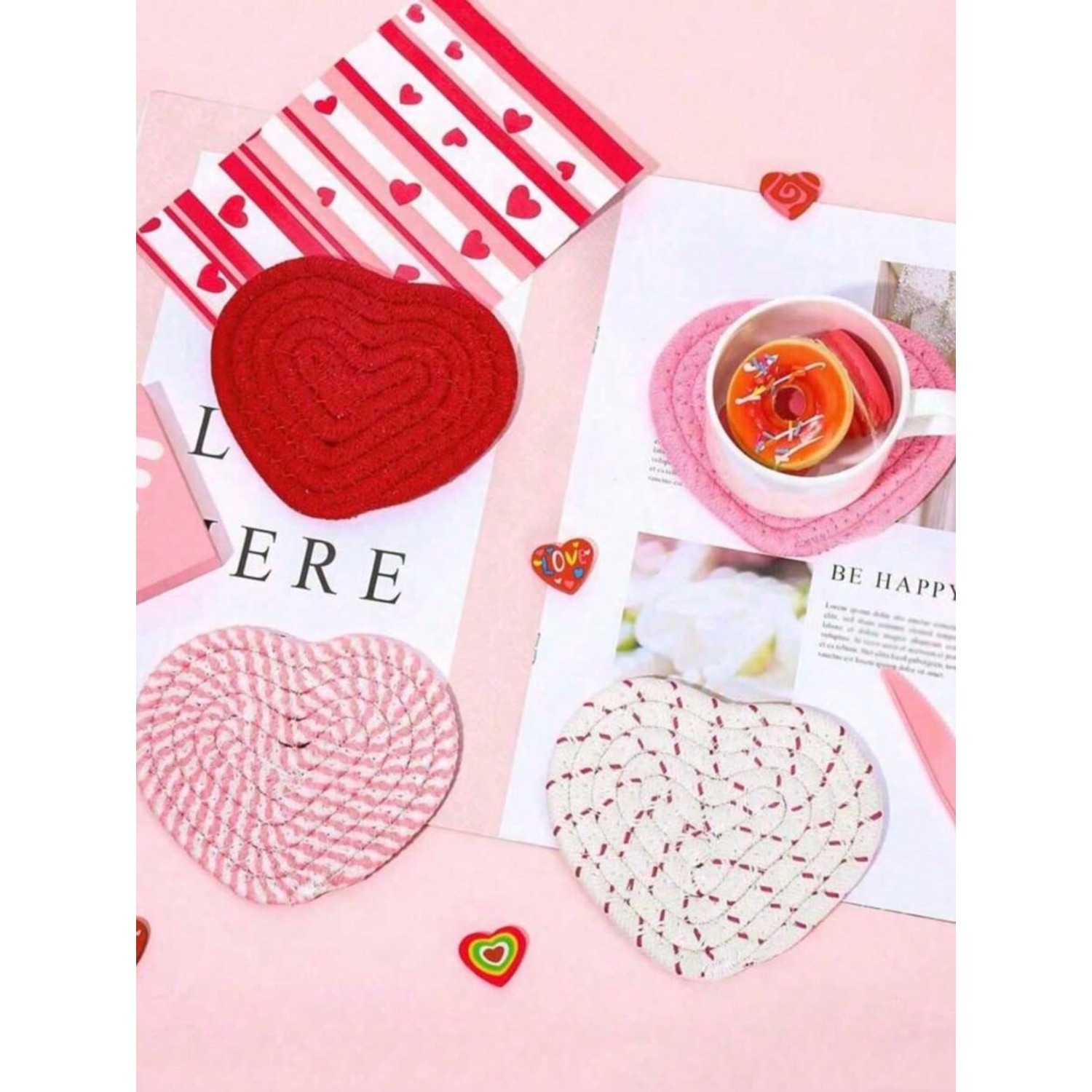 4pcs Valentine's Day Heart Sha - Home Bar Shelf のレビューと価格