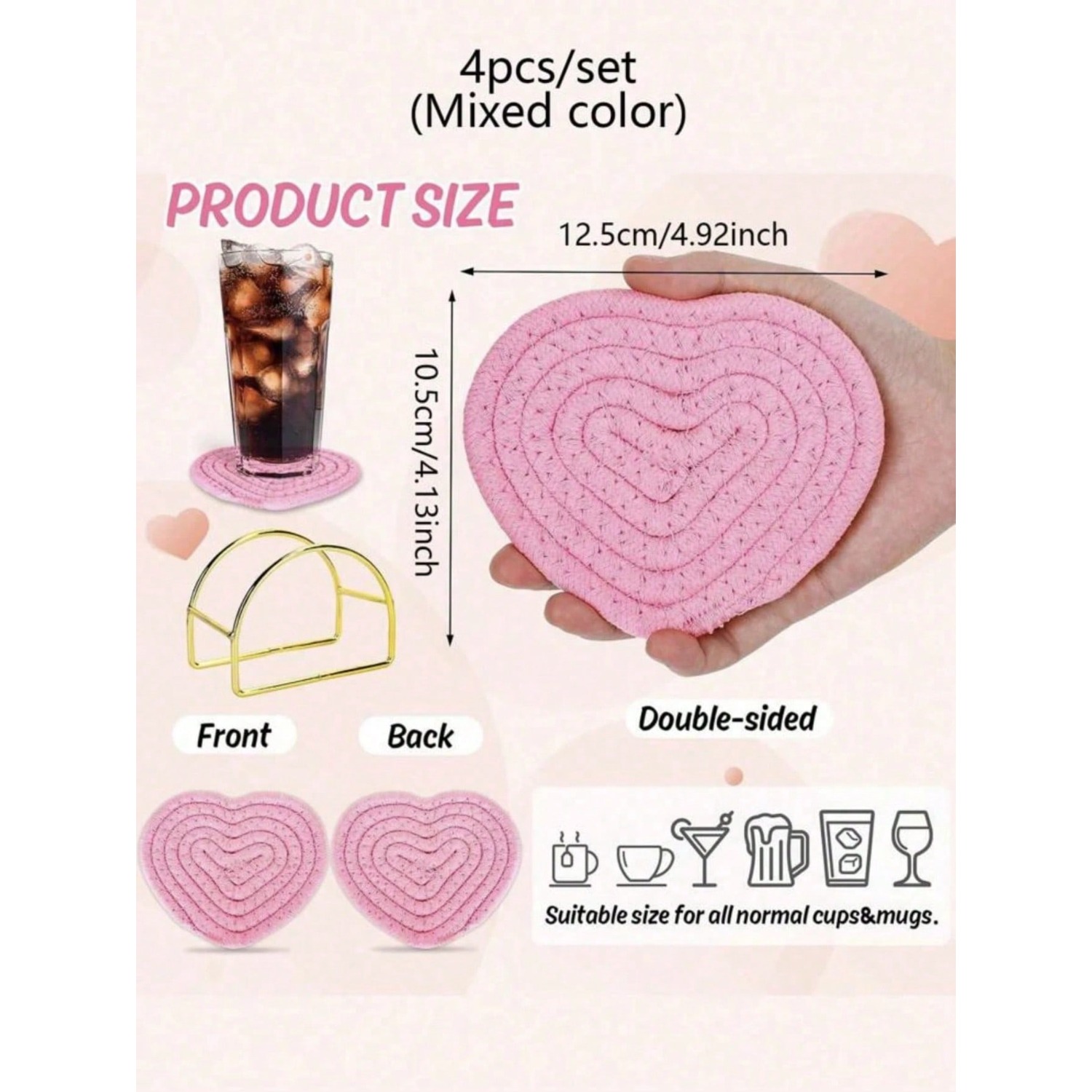 4pcs Valentine's Day Heart Sha - Home Bar Shelf のレビューと価格