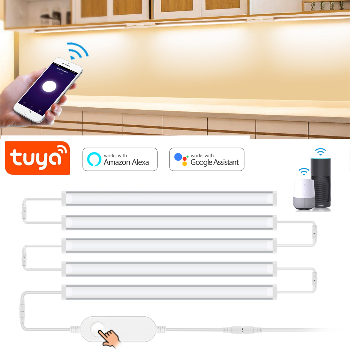 1-5 Pcs Kitchen Tuya Smart LED - Home Bar And Cabinet のレビューと価格
