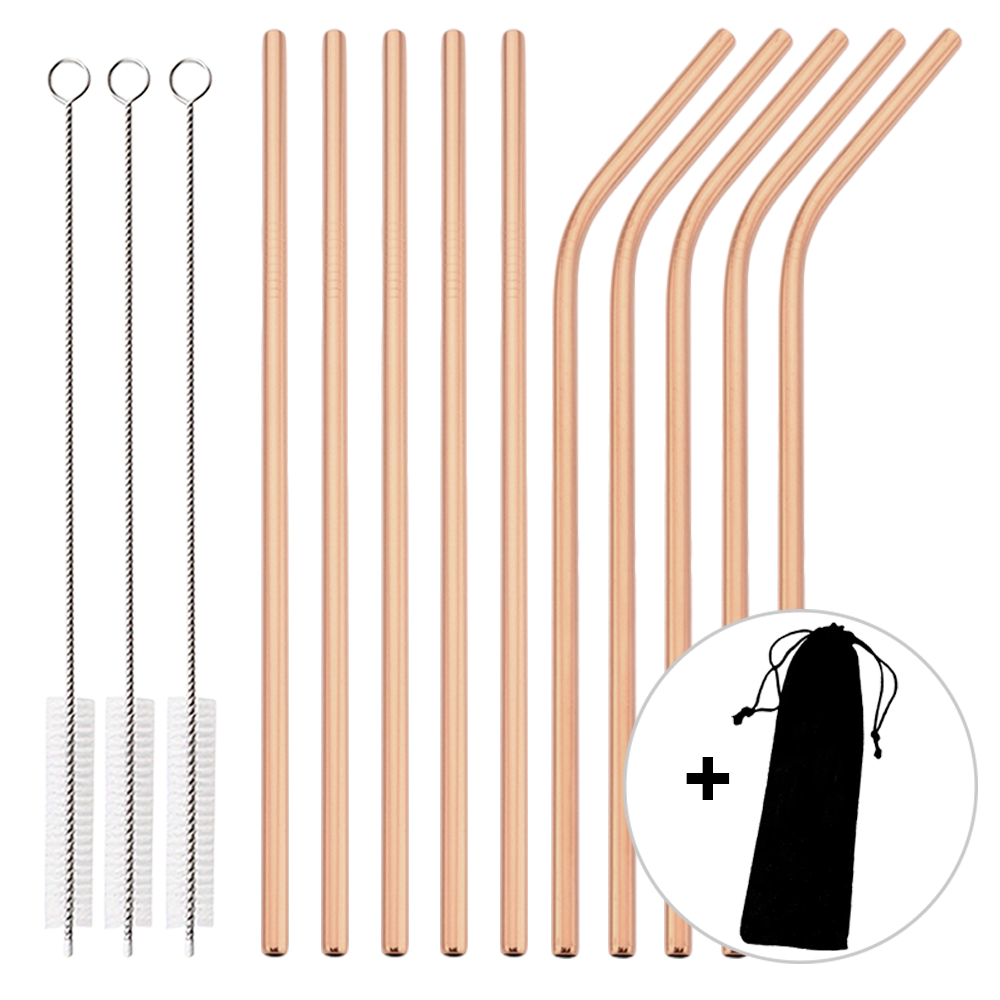 14Pcs Reusable Rose Gold Straw - Home Bar Setup のレビューと価格
