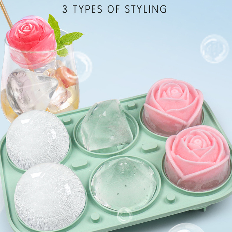3D Rose Diamond Round Ice Cube - Ice Mold Sphere のレビューと価格