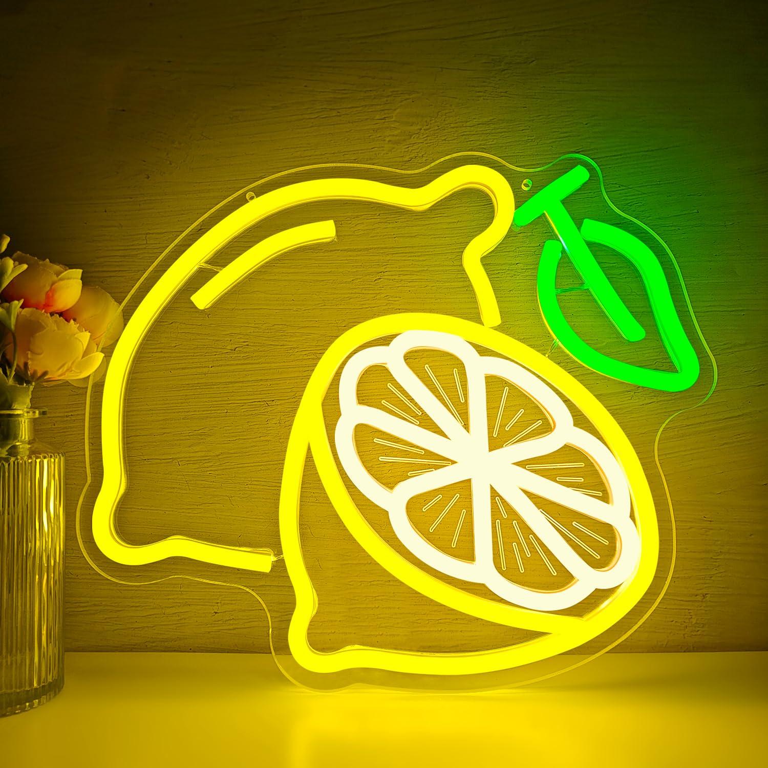 Lemon Neon Sign Dimmable LED L - Home Bar And Kitchen のレビューと価格