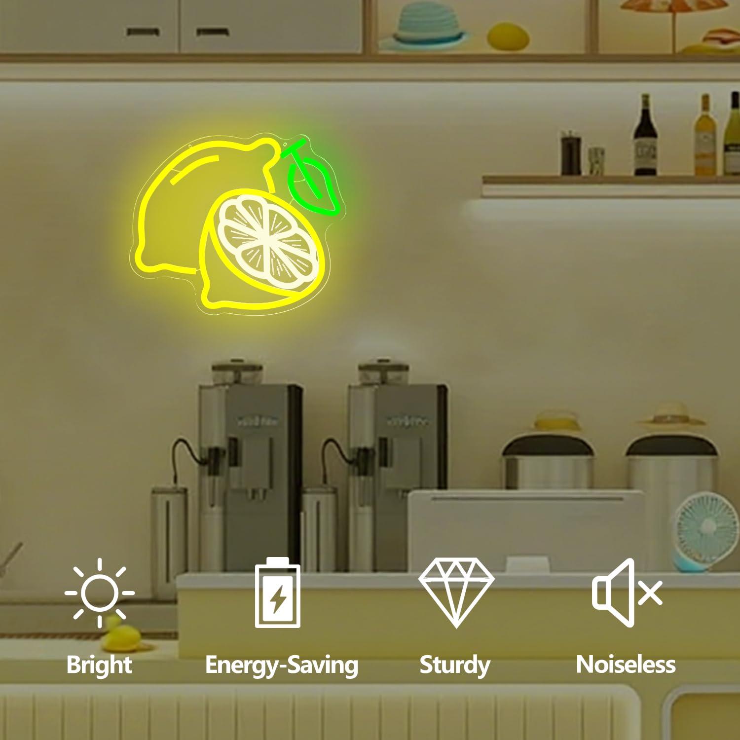 Lemon Neon Sign Dimmable LED L - Home Bar And Kitchen のレビューと価格