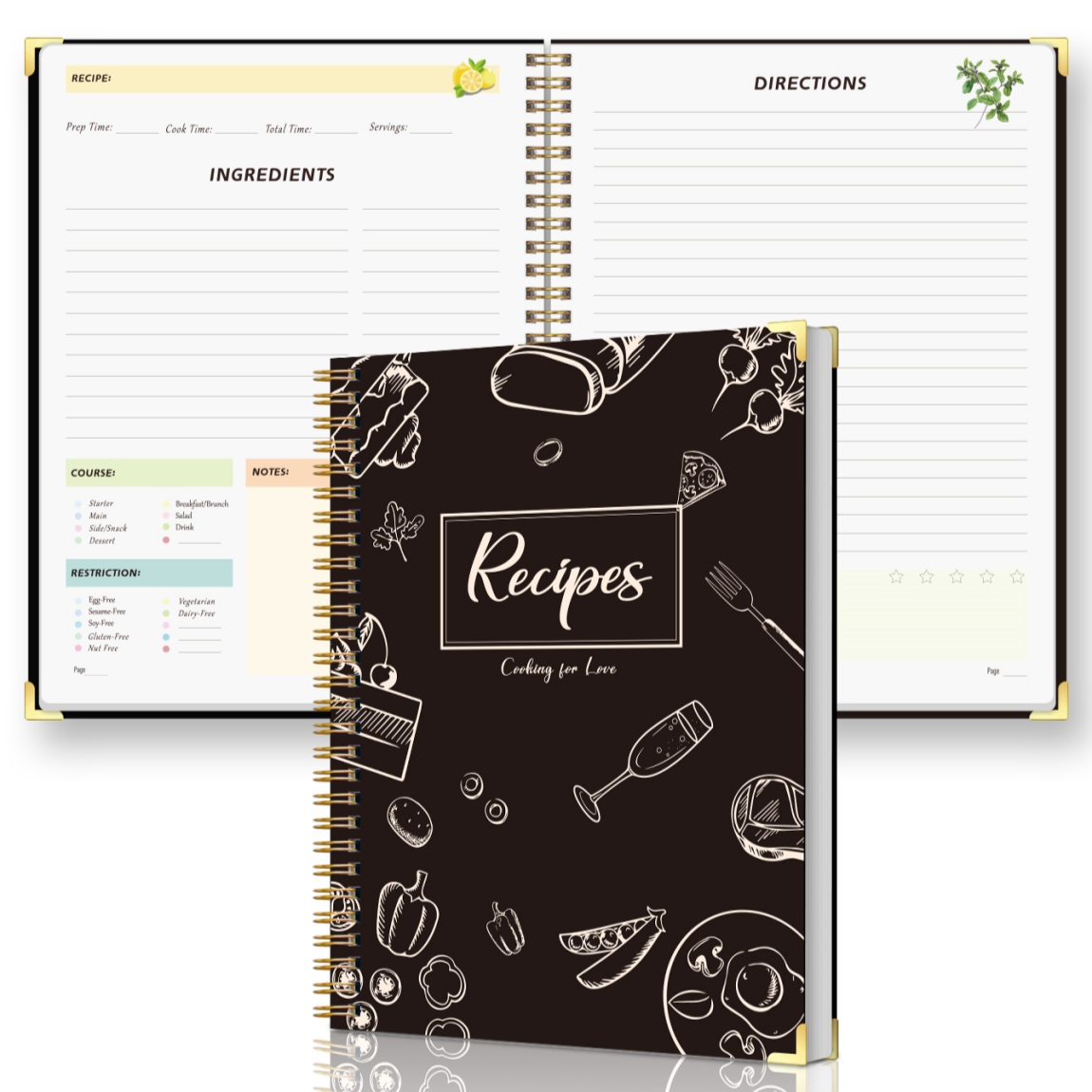 Recipe Journal Notebook with S - Cocktail Recipe Book のレビューと価格