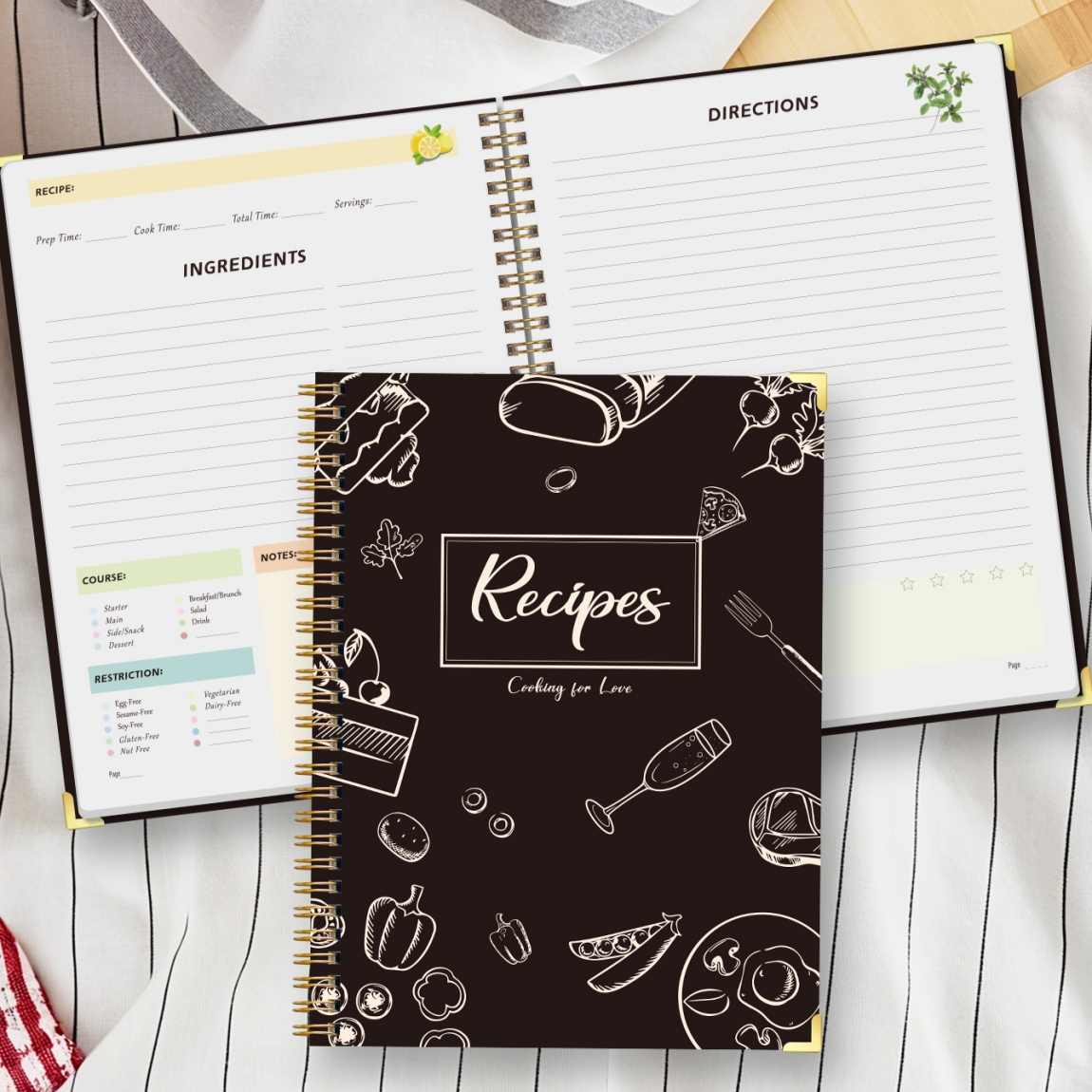 Recipe Journal Notebook with S - Cocktail Recipe Book のレビューと価格