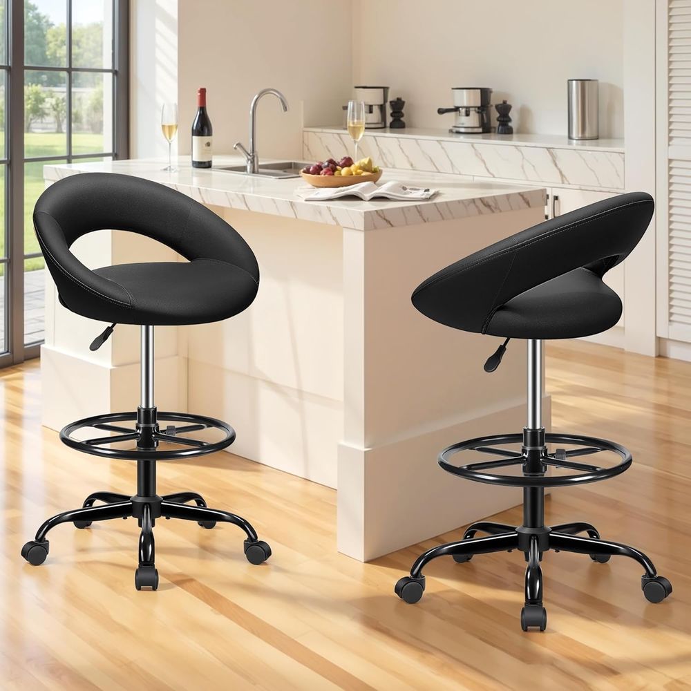 Adjustable Swivel Bar Stools w - Home Bar And Kitchen のレビューと価格