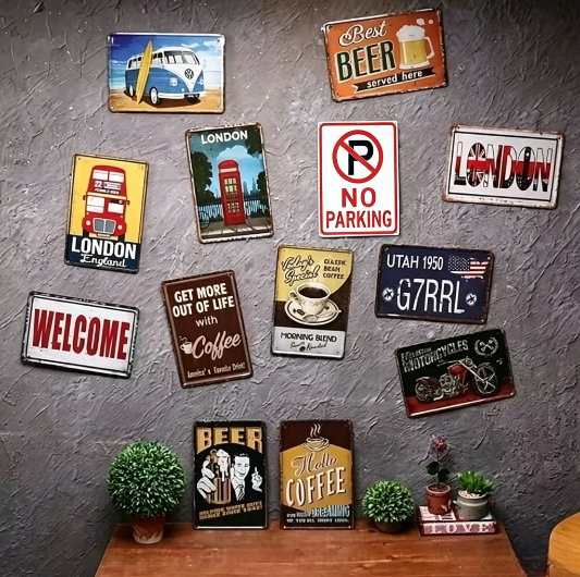 Vintage Sexy Lady Metal Tin Si - Home Bar And Restaurant のレビューと価格