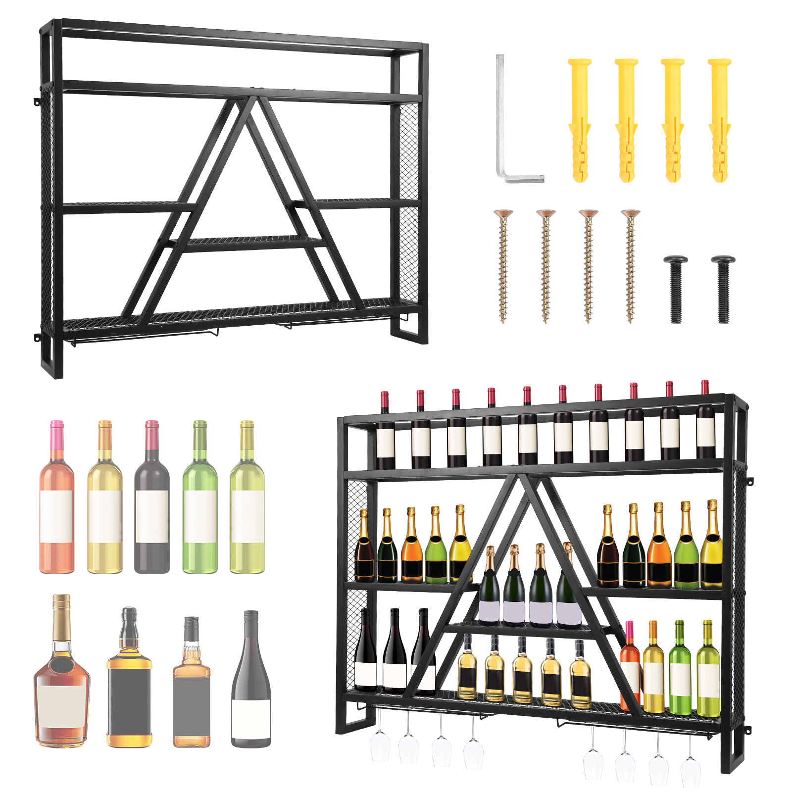 Bar Liquor Bottle Display Shel - Home Bar Shelf のレビューと価格