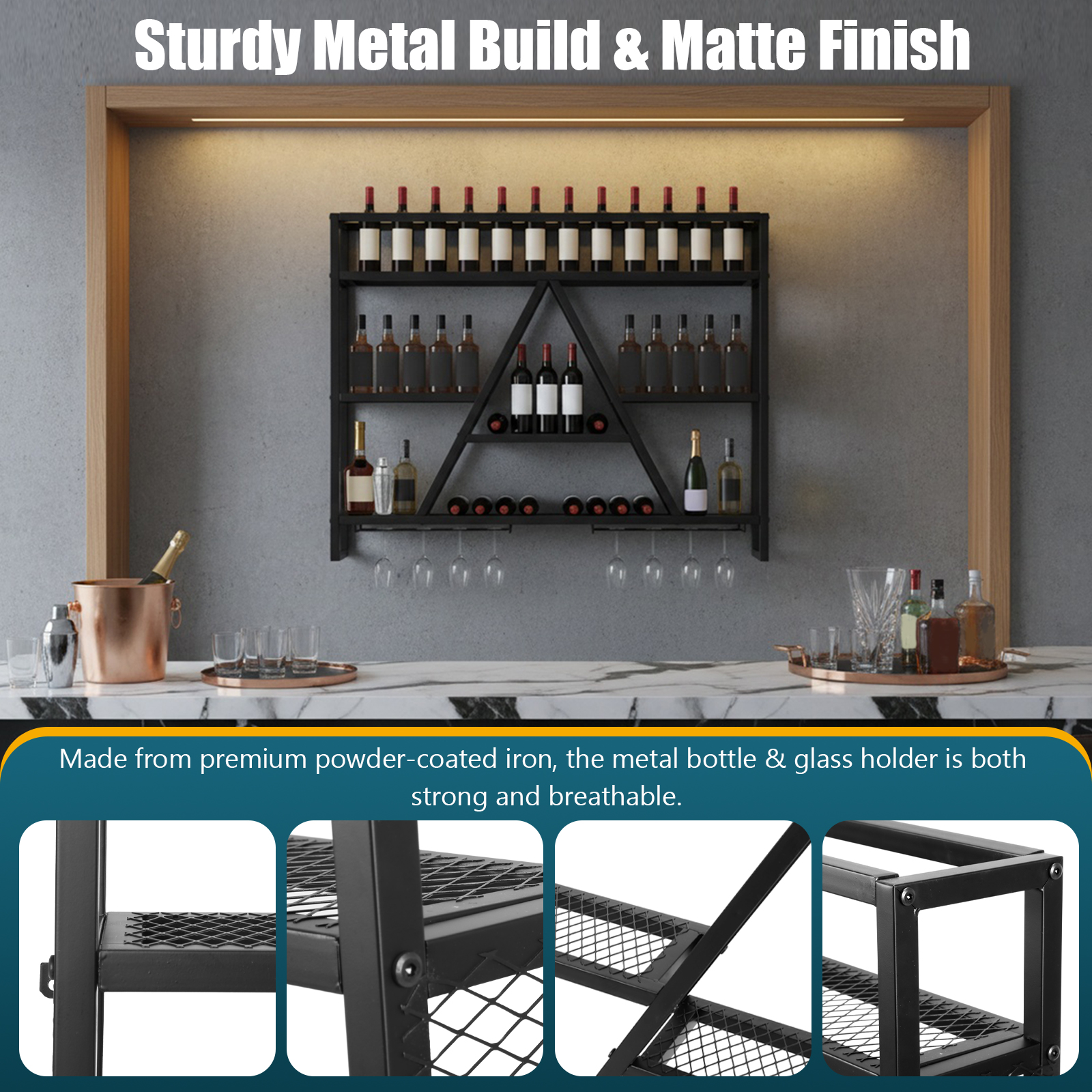 Bar Liquor Bottle Display Shel - Home Bar Shelf のレビューと価格