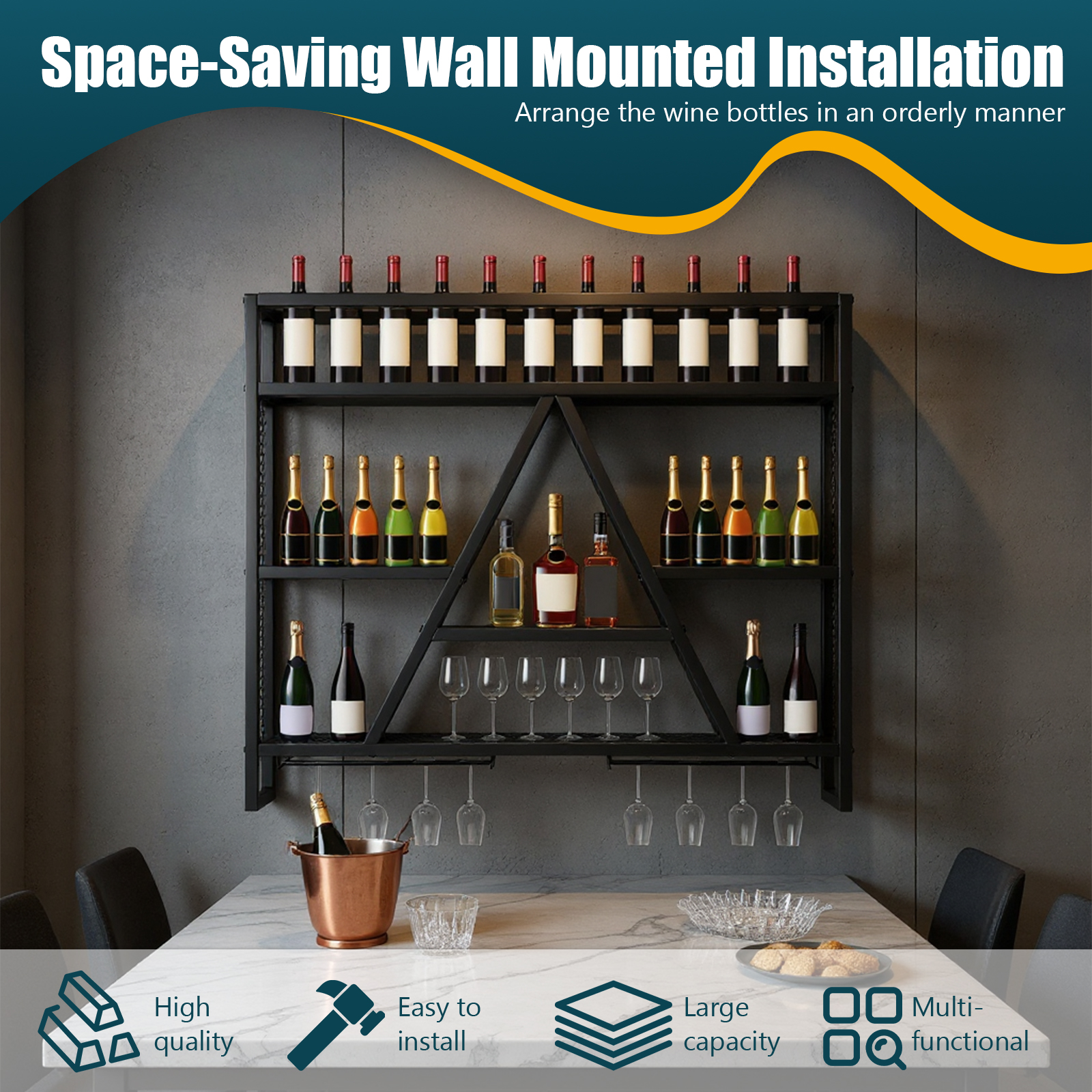 Bar Liquor Bottle Display Shel - Home Bar Shelf のレビューと価格