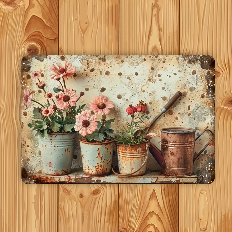 Vintage Floral Metal Tin Sign  - Home Bar And Restaurant のレビューと価格