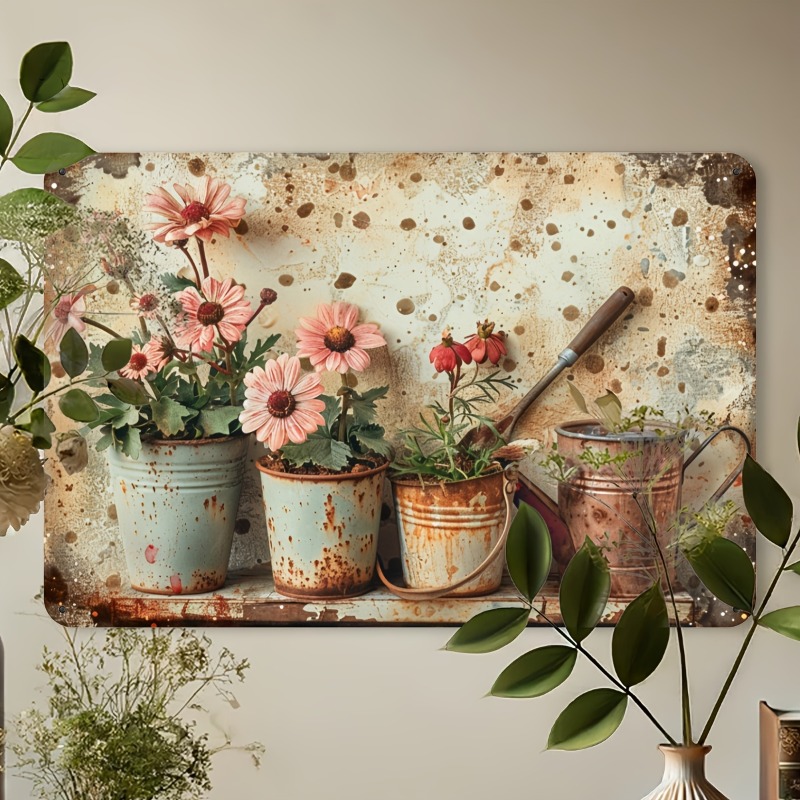 Vintage Floral Metal Tin Sign  - Home Bar And Restaurant のレビューと価格
