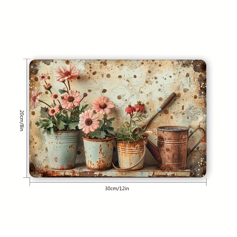 Vintage Floral Metal Tin Sign  - Home Bar And Restaurant のレビューと価格