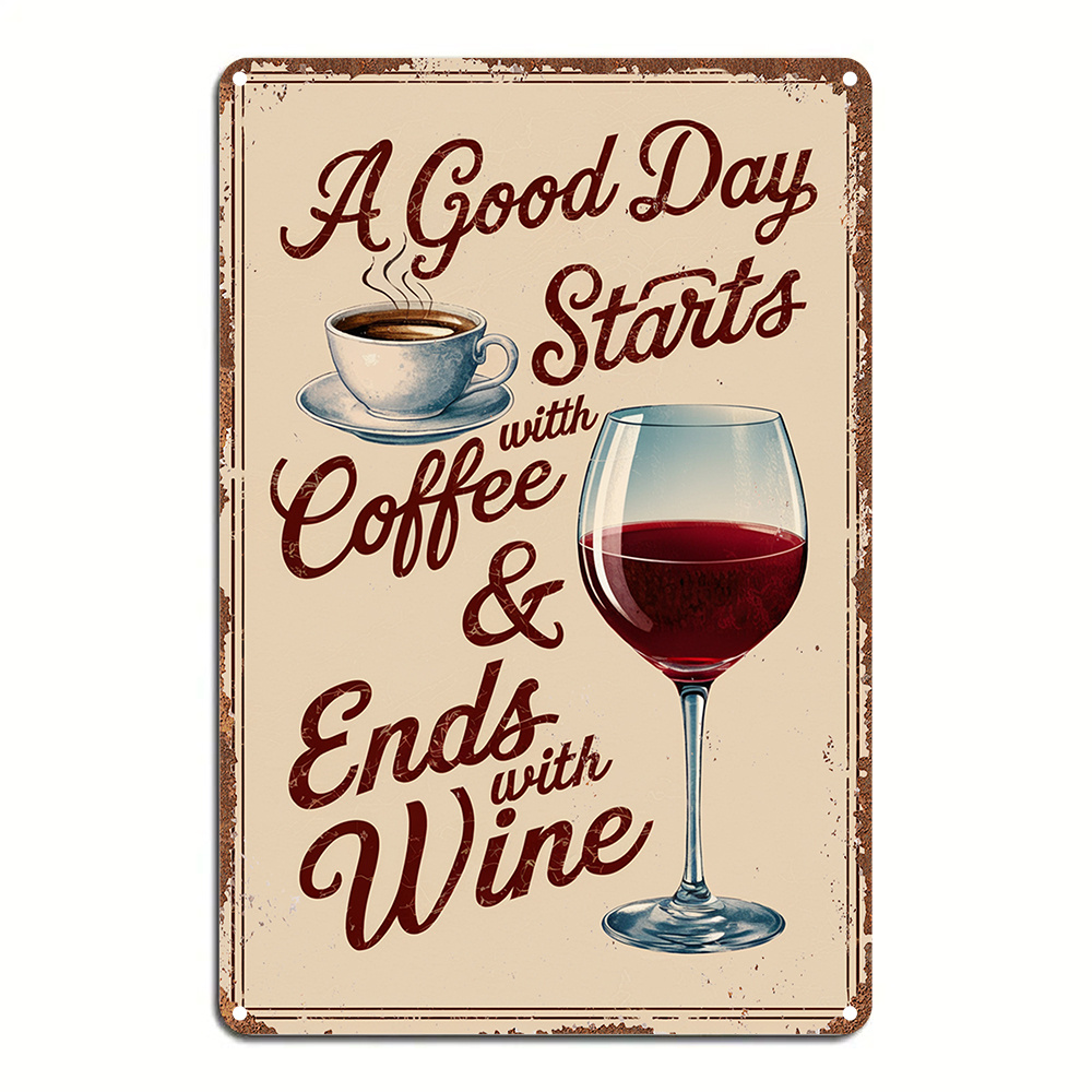 Vintage Iron Wall Sign A Good  - Home Bar And Coffee のレビューと価格