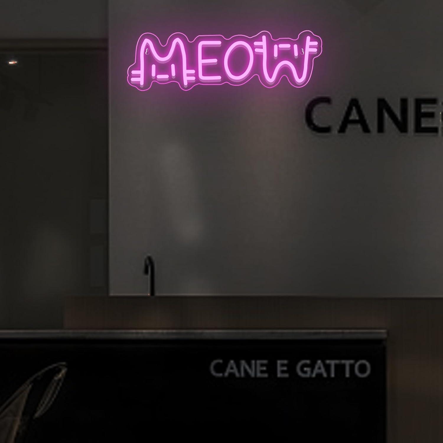 Meow Neon Sign Cat USB Powered - Home Bar And Restaurant のレビューと価格
