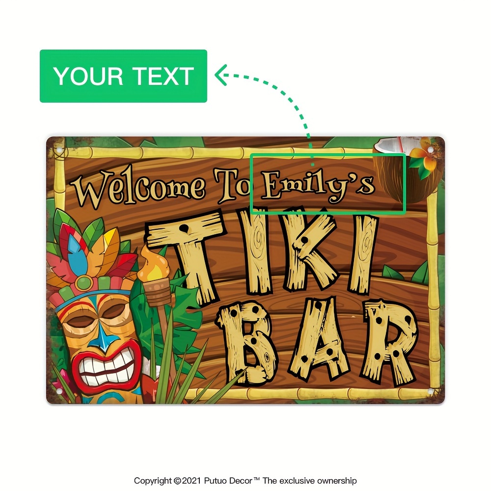 Custom  Decor Tiki Bar Sign, P - Home Bar And Kitchen のレビューと価格