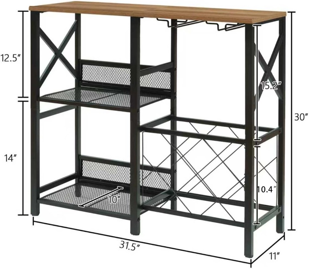 Rustic Freestanding Wine Rack  - Home Bar Shelf のレビューと価格